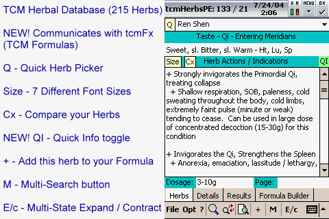 Pocket tcmHerbs, Now with Formula Builder